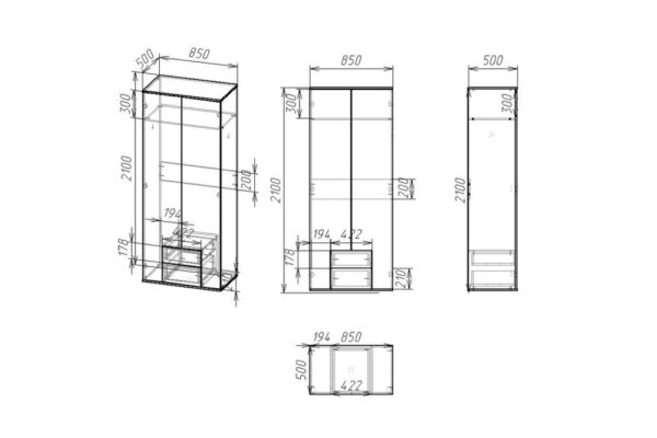 Размеры шкафа распашного шкафа